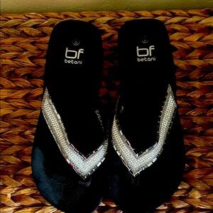 WHOT silver bejeweled sandals